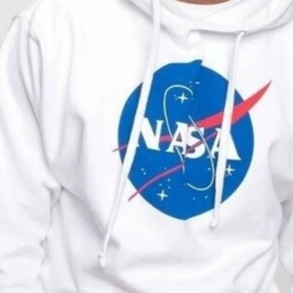 NEW NASA SPACE UNISEX WHITE HOODIE